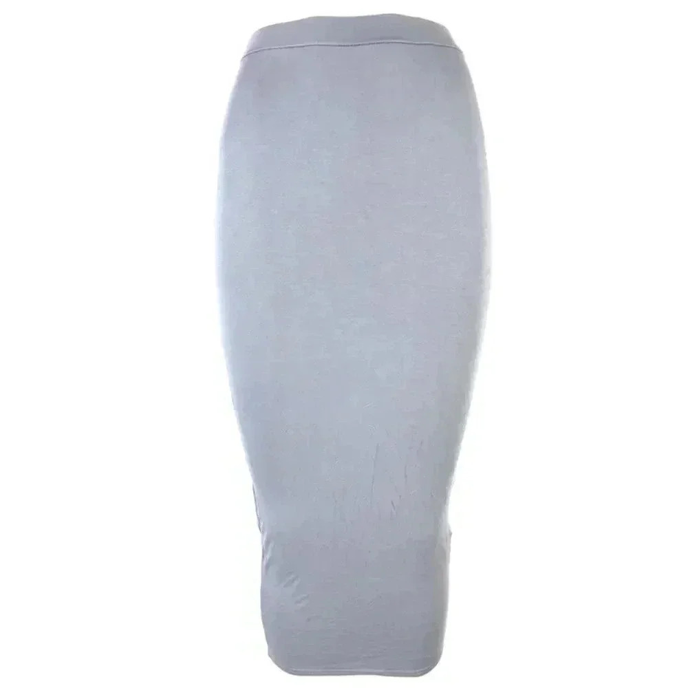 Y2K Missguided Bodycon Midi Skirt - Heather Grey Pencil Skirt 4❤️